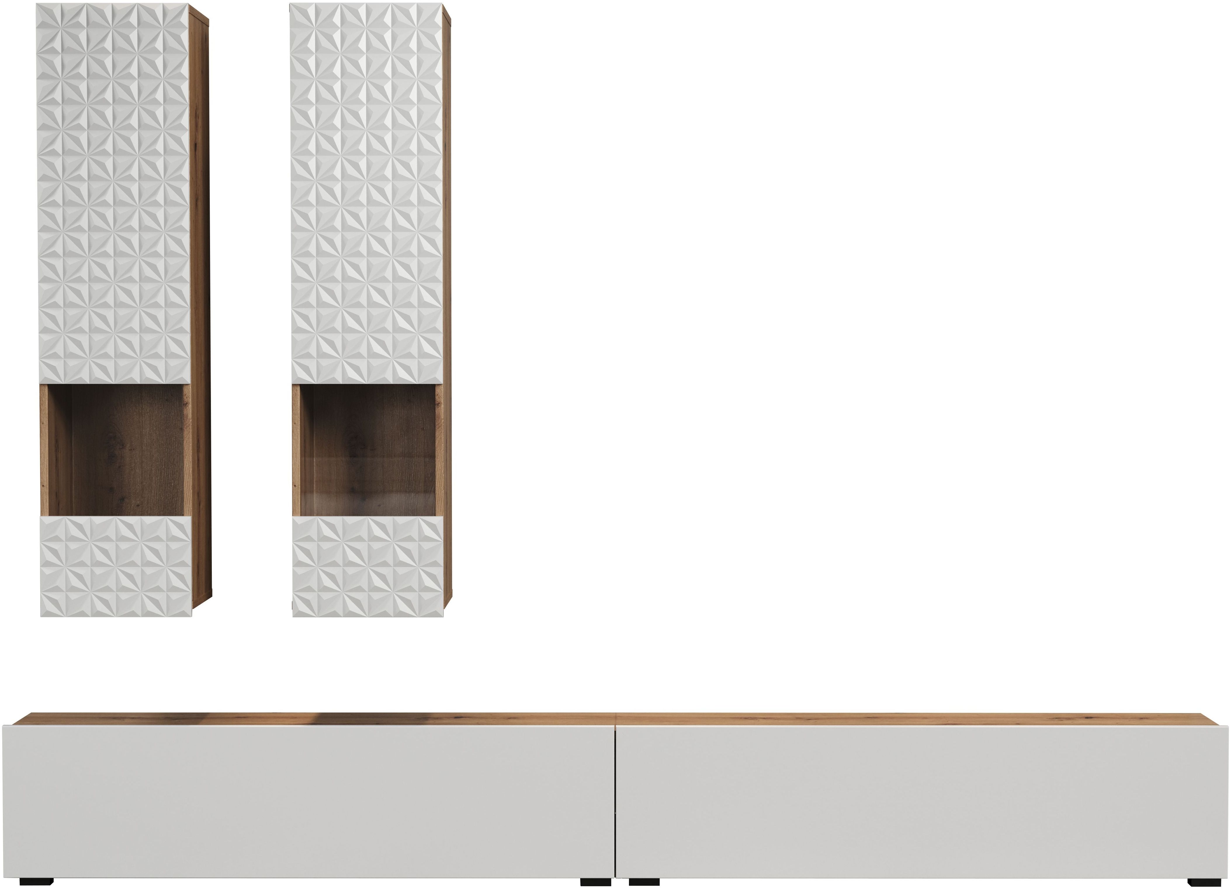 trendteam Wohnwand, (Anbauwand), Wohnwand Schrankwand 241 x 200 x 30 cm