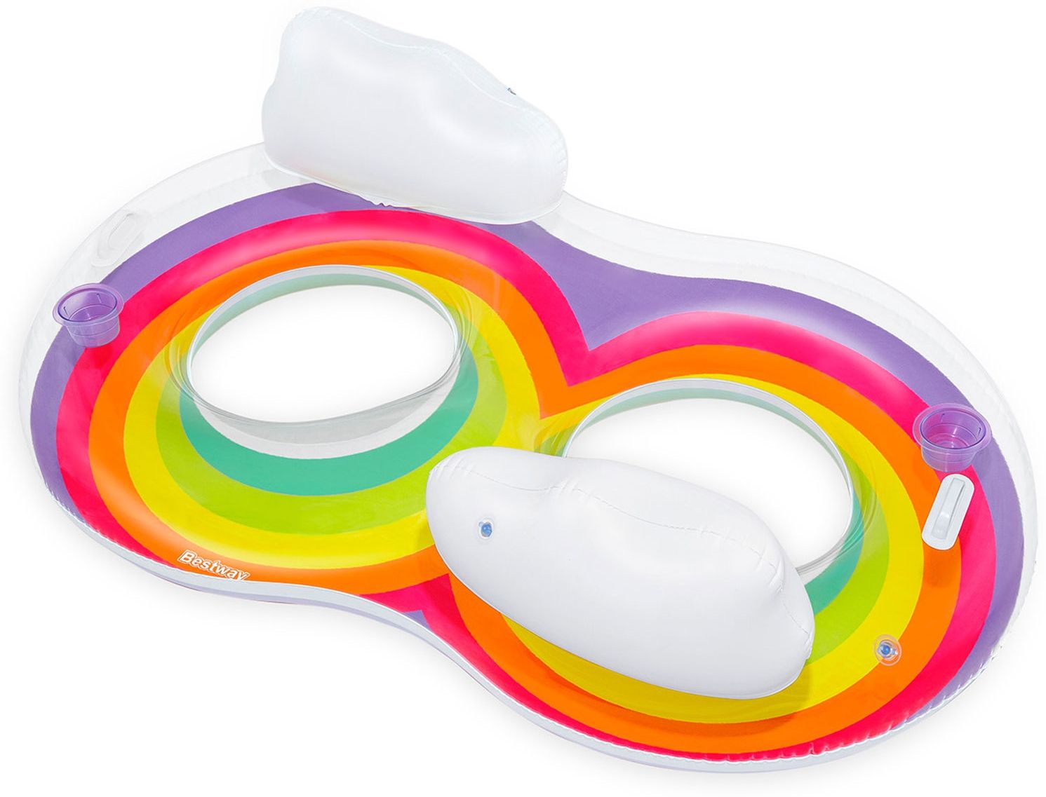 Rainbow Dreams™ 2-Personen-Schwimmring mit Kopfstütze 172 x 102 x 53 cm