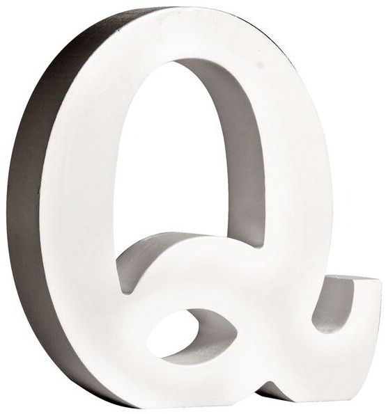 MDF Buchstabe Q, FSC 100%, 10,3x2x11cm, weiß