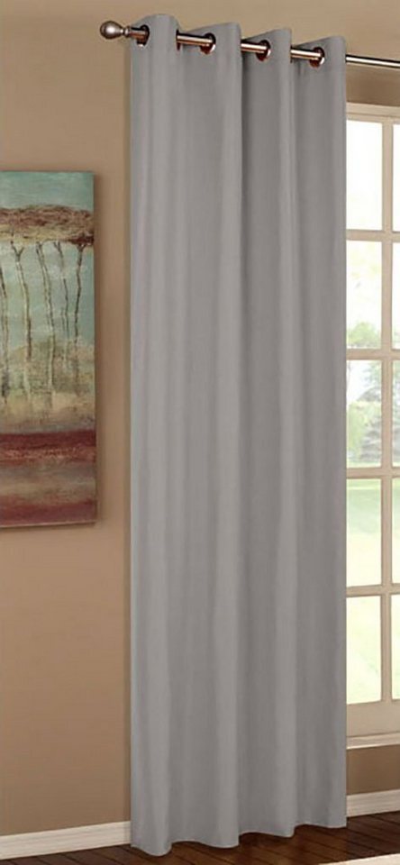 Gardinenbox Gardine, Ösen, blickdicht, Schal Matt unifarben Microsatin Micofaser-Gewebe 20405