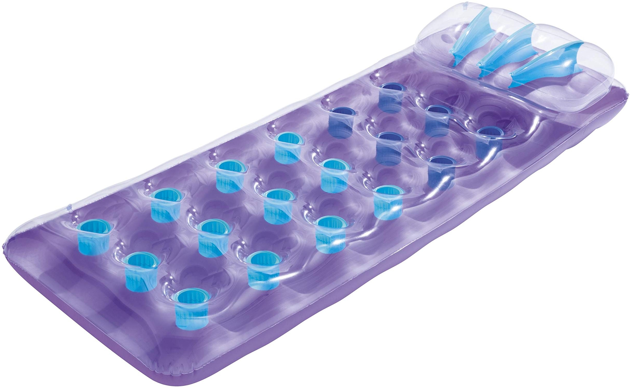 Bestway 43015 Luftmatratze Beach Bed | Aufblasbare Pool Liege 188 x 71 cm mit Kopflehne | Badespaß fürs Wasser (lila)