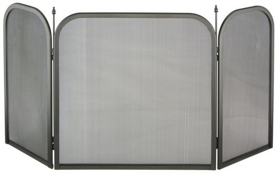 Haushalt International Kamingitter Kamin Funkenschutz Kaminschutz Feuerschutz, 3-teilig faltbar (Platzsparend zu verstauen)