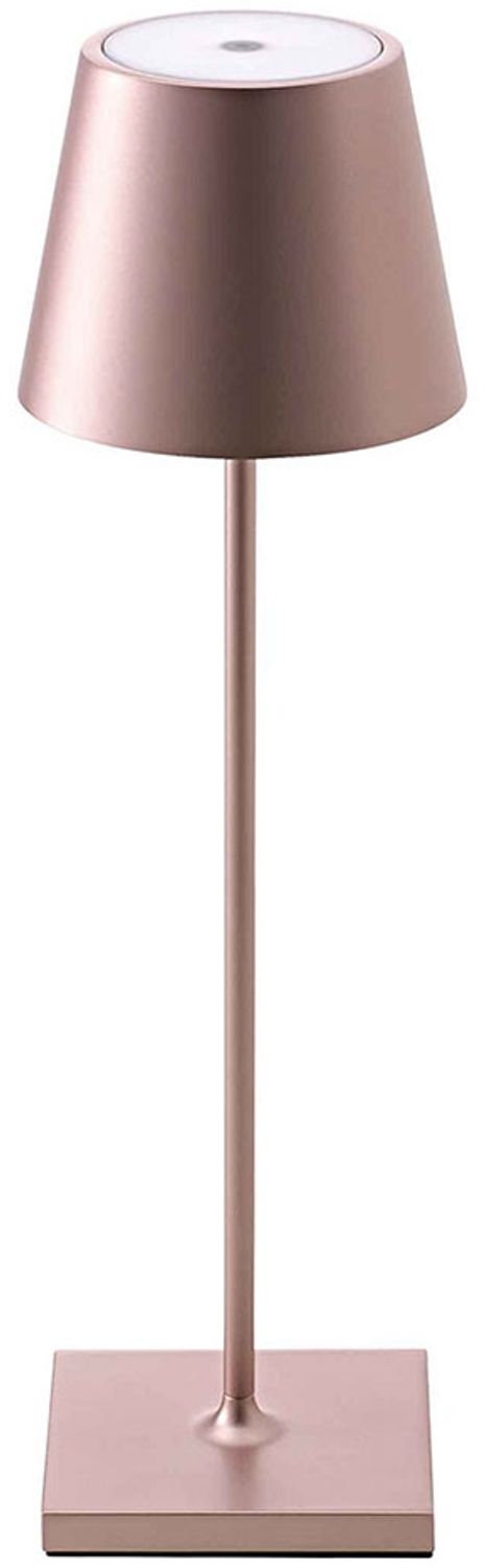 LED Tischleuchte, roségold, Touchdimmer, Akku, H 38 cm