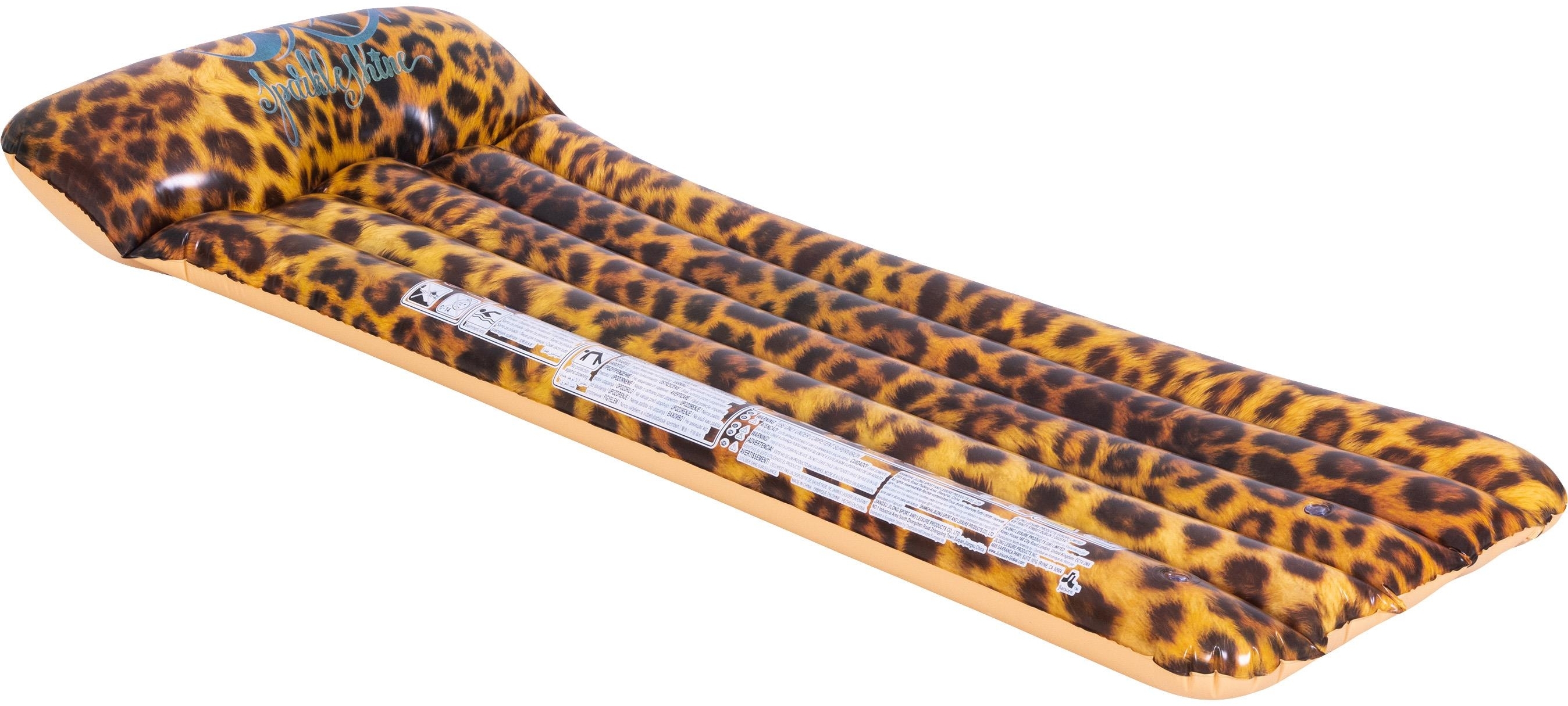 SunClub Luftmatratze Leopard 169 x 69 x 25 cm mit 2 Luftkammern und stylischem Design
