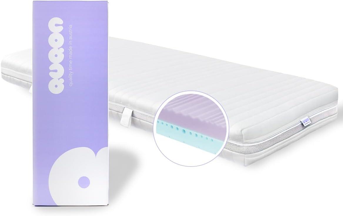 QUQON® Smart Matratze - 140x200 cm - ergonomische 7-Zonen Wendematratze mit 2 Härtegraden - H2 und H4-101 Nächte Probeschlafen - 10 Jahre Garantie - Atmungsaktiv - Quality Time Made In Austria