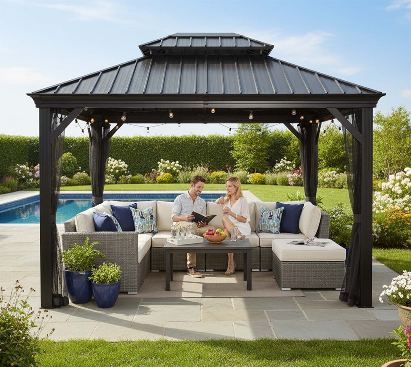 Messina 1012 | Pavillon mit festem Dach | mit