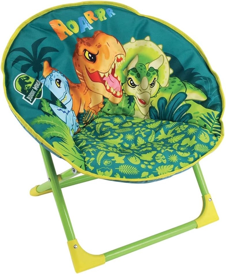 Fun House 713260 Jurassic World Dinosaurier-Sitz, faltbar, für Kinder, 47 x 54 x 42 cm, Grün