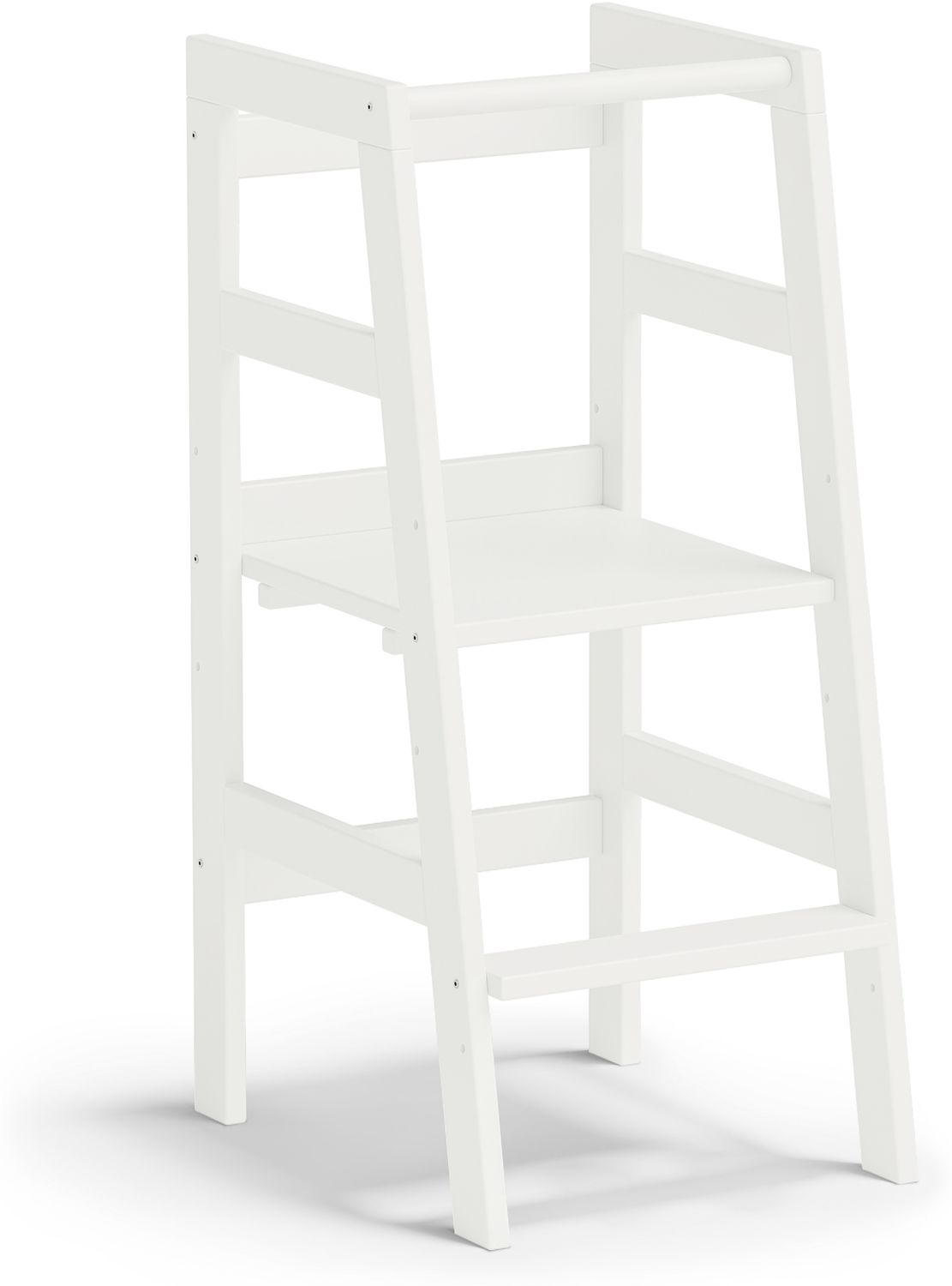 Bellabino 'Milo' Lernturm, Tritt 3-fach höhenverstellbar, weiß lackiert, Kiefer Massivholz