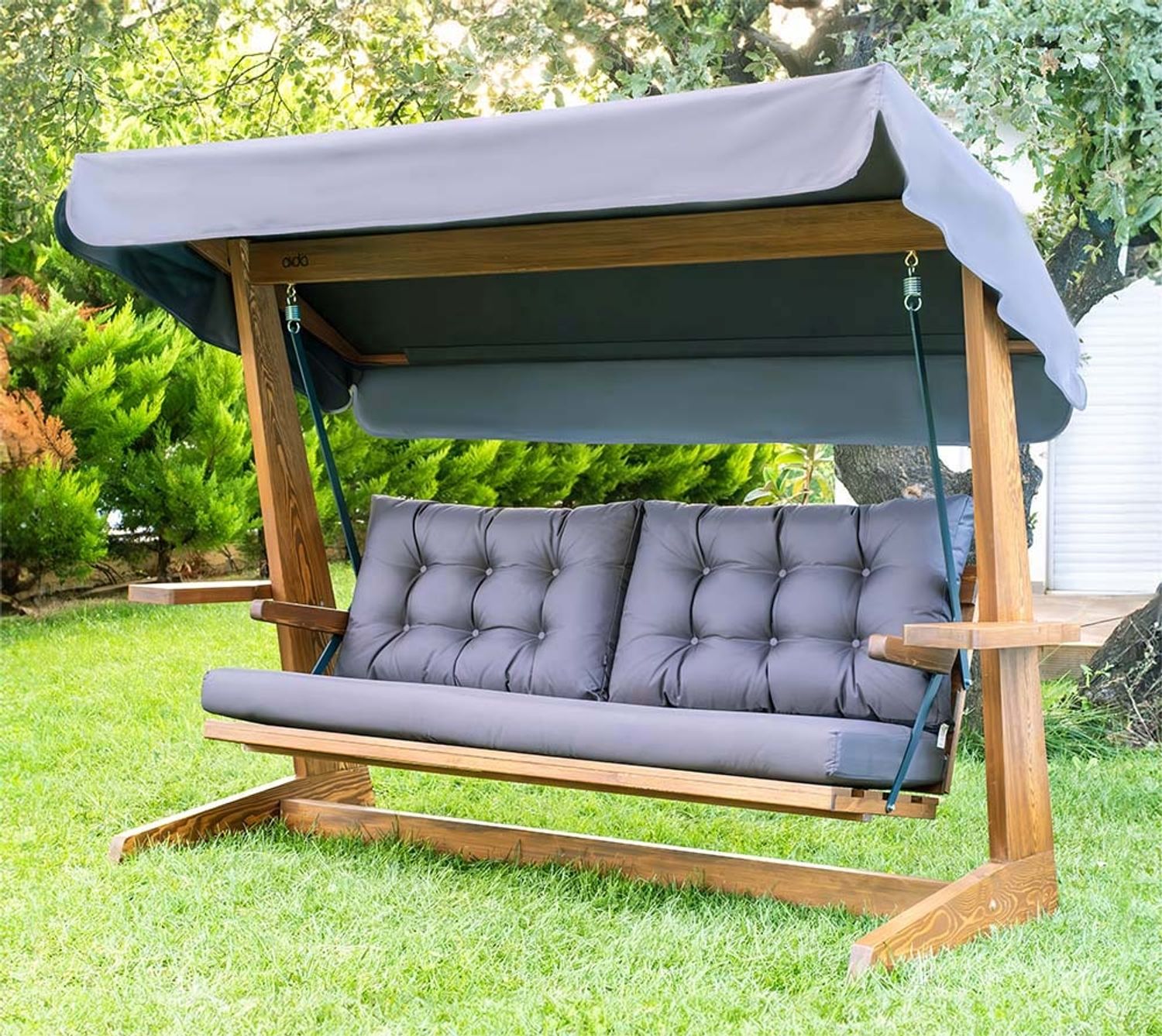 Westmann 'Viva 2400' Hollywoodschaukel, Holz anthrazit,237 x 115 x 175 cm