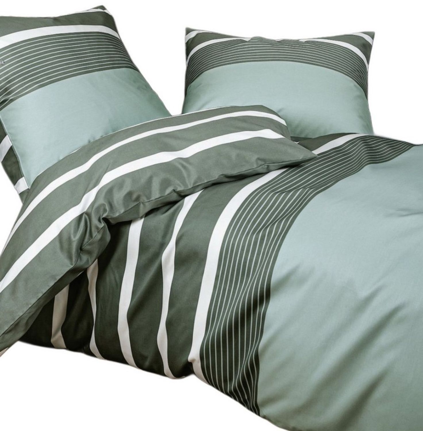 Janine Bettwäsche J. D. 8468, Mako-Satin, 2 teilig, Bettwäsche im Streifen-Design in verschiedenen Qualitäten