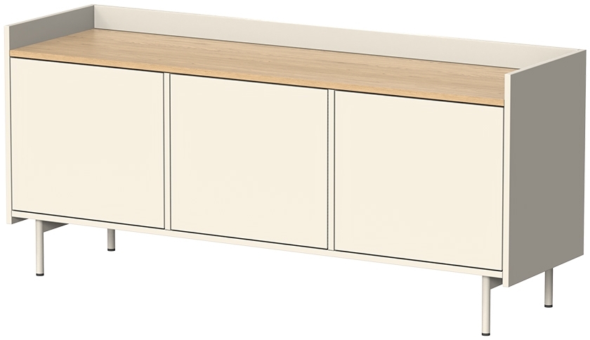 Lowboard Velina Creme 140 x 63 cm mit 3 Türen Vicco