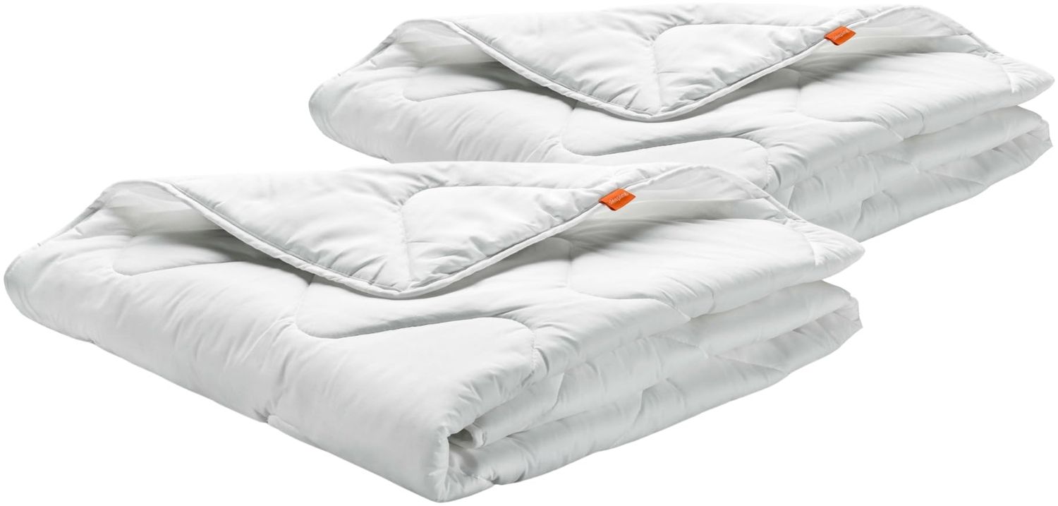 sleepling Bettdecke 155x220 cm 2er Set, Sommerdecke, Sommerbettdecke leicht 155x220, Made in EU, Ökotex 100, Waschbar 60 Grad, 2 teilig, 2 Stück