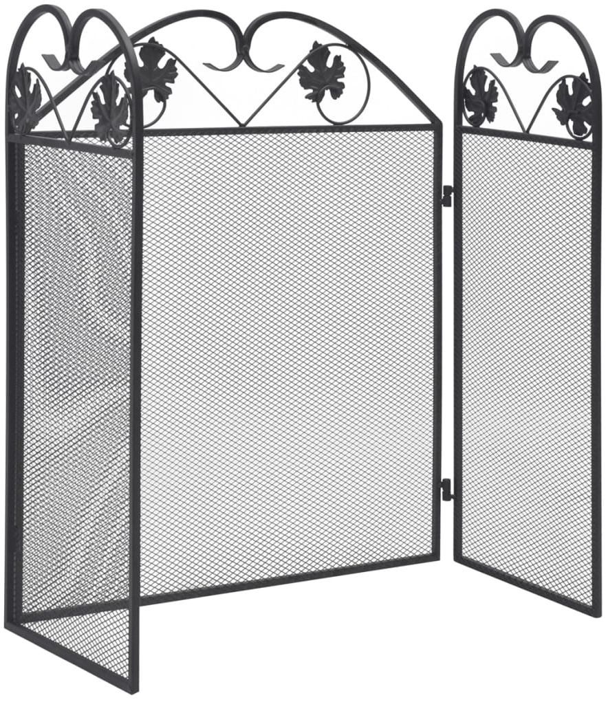 vidaXL 3-tlg. Funkenschutzgitter Eisen Schwarz 242005