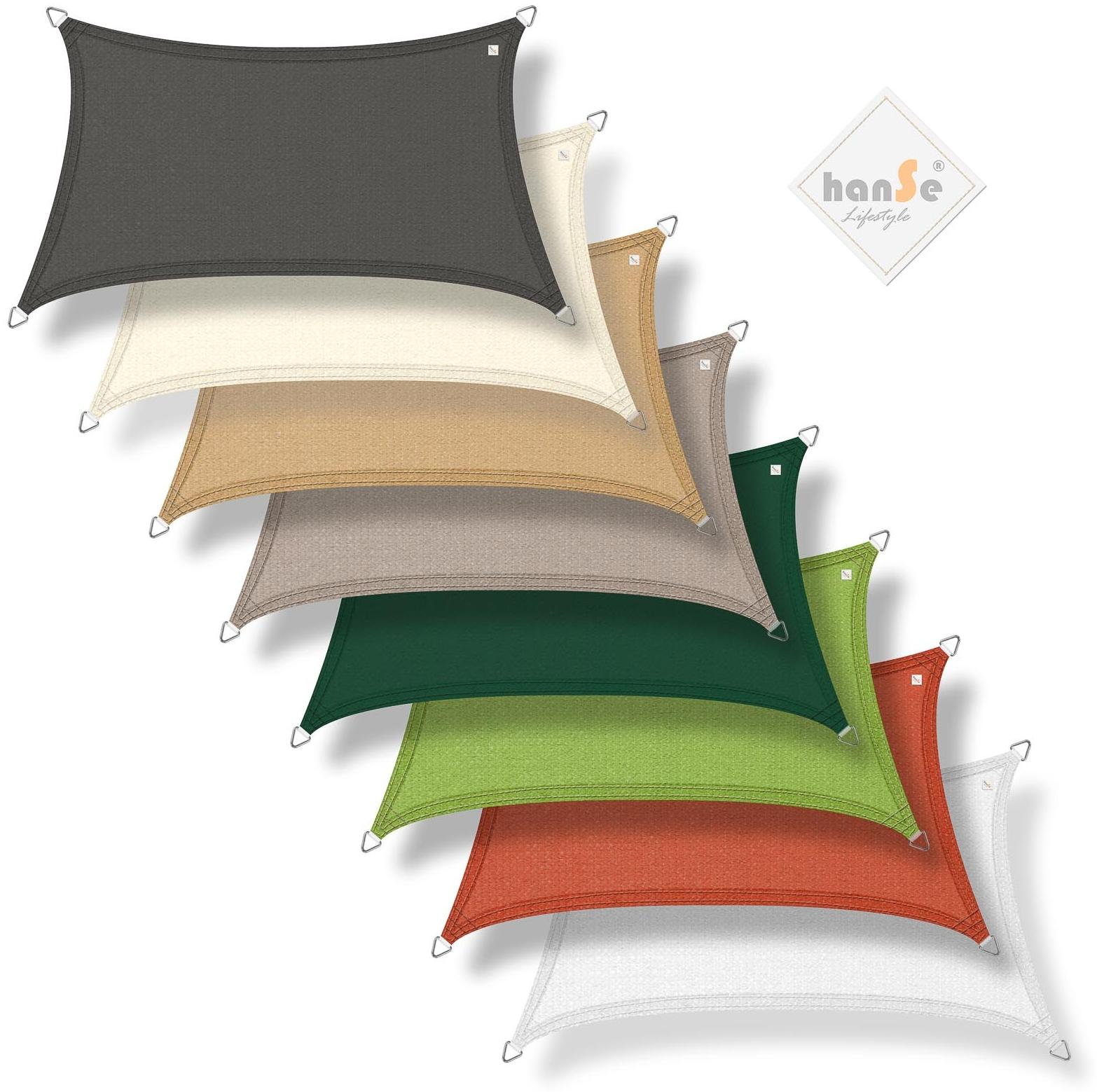 hanSe® Marken Sonnensegel HDPE Trapez 4 / 5x3 m Graphit UV-Schutz Sonnenschutz Schattenspender