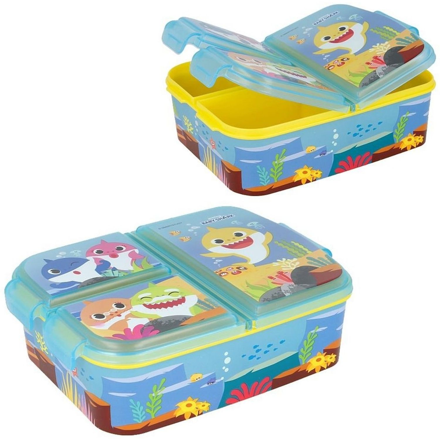 Baby Shark Kinder Brotdose – Lunchbox mit 3 Fächern & tollem Design