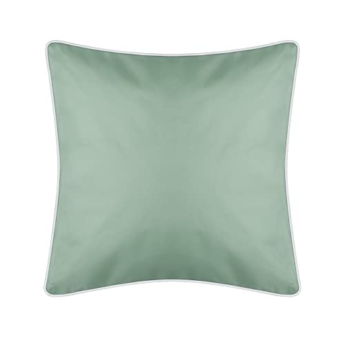 Outdoor Kissen mit Paspel ( 45 x 45 cm ) Dekokissen Garten - Reißverschluss - Schmutz- und Wasserabweisend - abnehmbarer Kissenbezug Mintgrün 1er-Pack