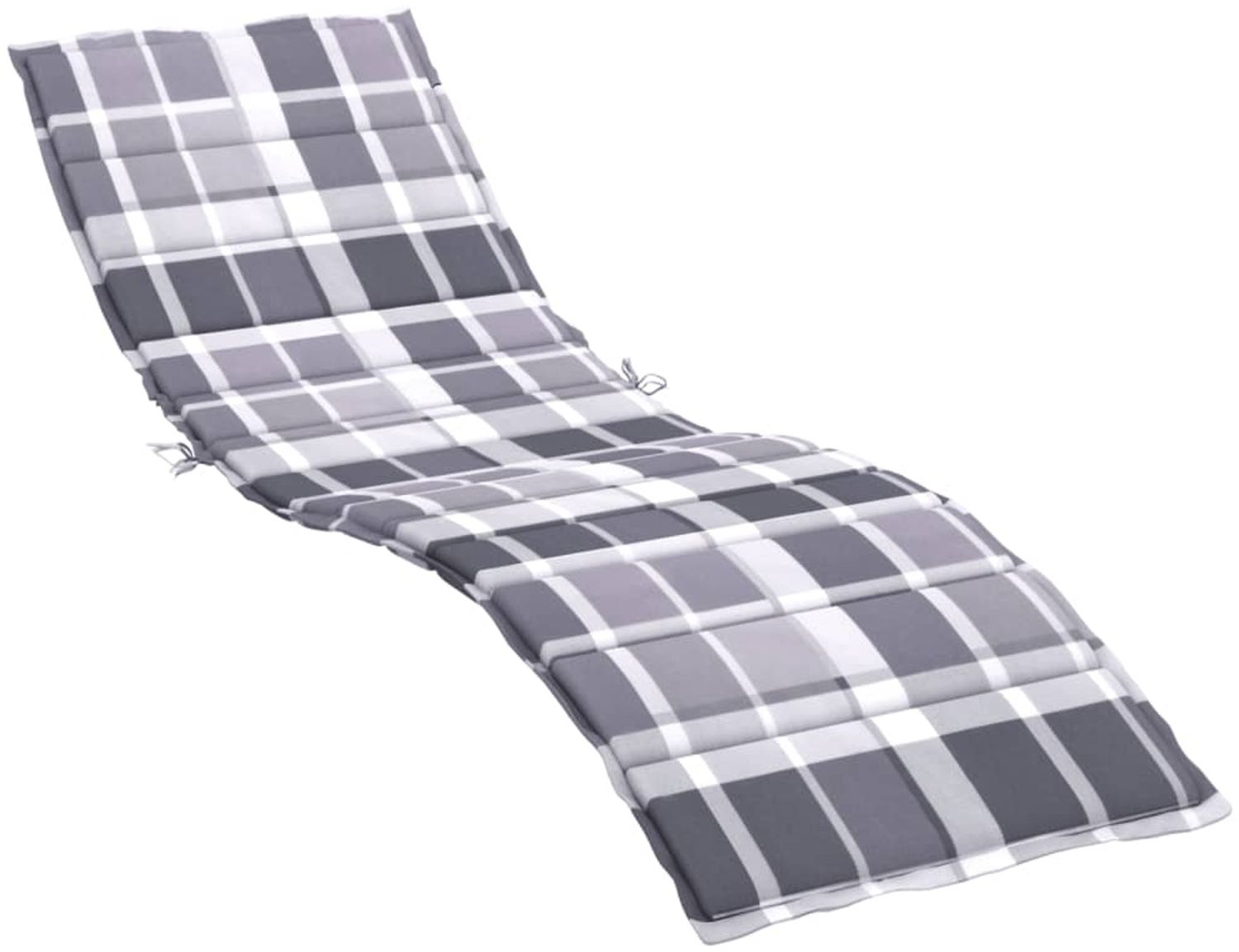 vidaXL '314232' Sonnenliegen-Auflage, Karomuster, Oxford-Gewebe, Grau, 200 x 70 x 3 cm