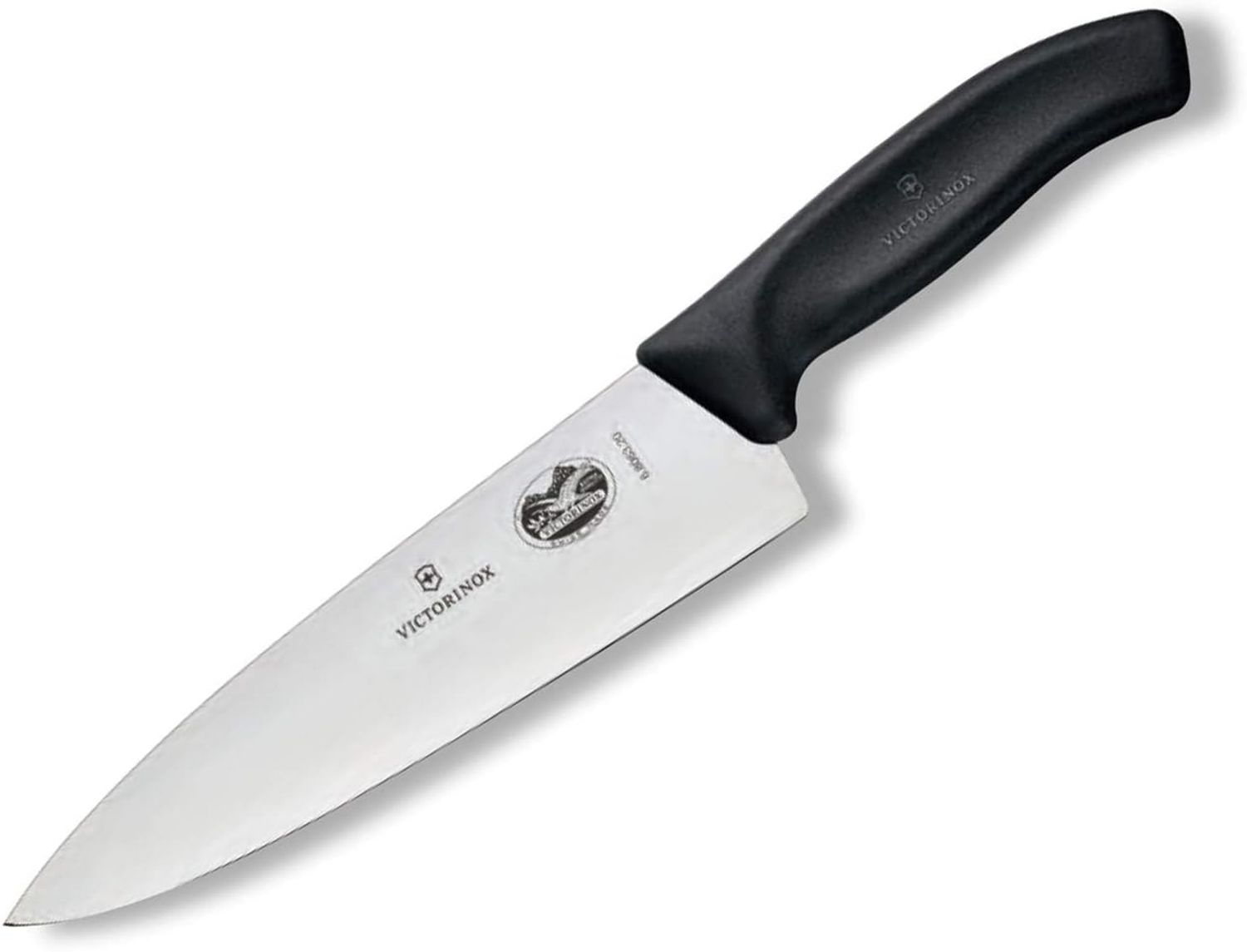 Victorinox Swiss Classic Tranchiermesser, extra breite Klinge, 20 cm Klinge, Rostfrei, Edelstahl, Spülmaschinengeeignet, Geschenkbox, schwarz