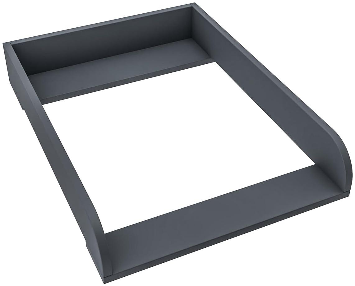 REGALIK Wickelaufsatz für Malm IKEA 72x50 cm - Abnehmbar Wickeltischaufsatz für Kommode in Graphit - Abgeschlossen mit ABS Material 2mm mit Abgerundeten Frontplatten
