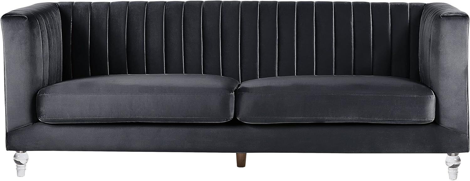 3-Sitzer Sofa Samtstoff schwarz ARVIKA