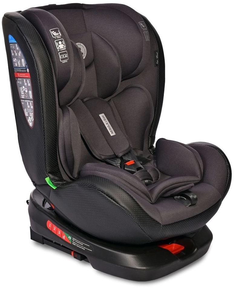 Lorelli i-Size Kindersitz Nebula (40-150cm) Isofix, 360° drehbar, verstellbar schwarz