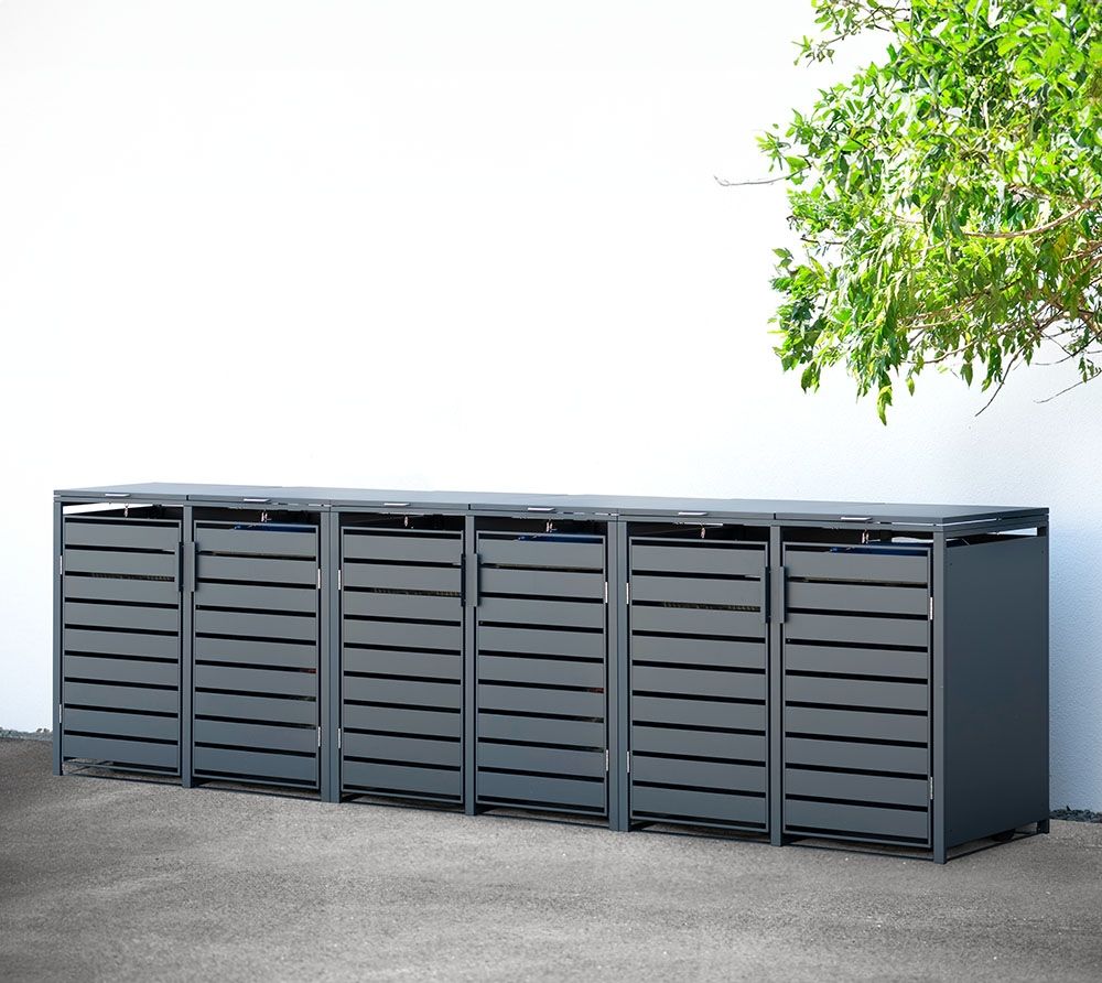 Westmann Metall Mülltonnenbox Kubus 6er | 6x240 L