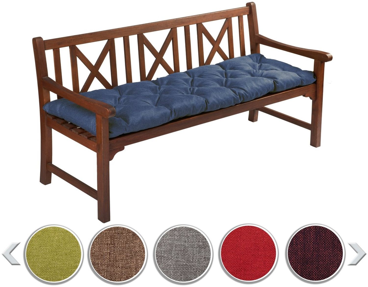 sunnypillow Bankauflage Bankauflage Stuhlkissen viele Farben und Größen zur Auswahl, 100 x 40 cm blau