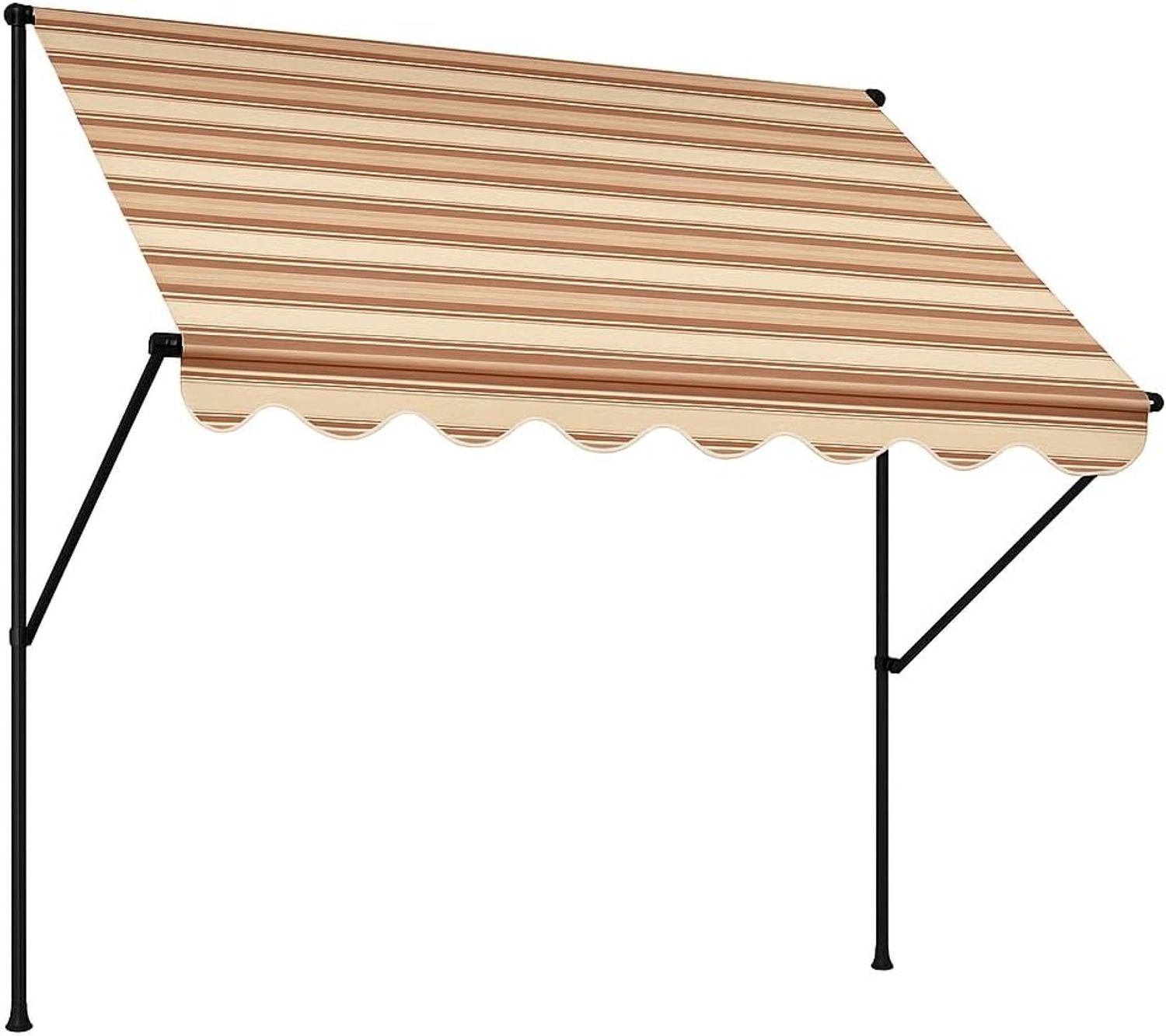 Angerer Klemmmarkise Exklusiv - Markise für Sonnenschutz und Regenschutz - Montage ohne Bohren und Dübeln - ideale Balkonmarkise für Mietwohnungen (350 cm, Rost-Beige)