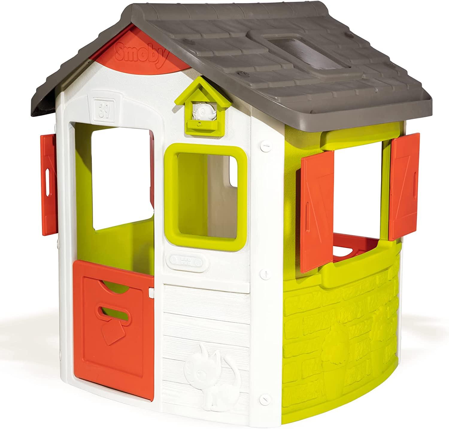 Smoby 'Neo Jura Lodge' Spielhaus, ab 2 Jahren, 115,4 x 123,3 x 132 cm, mit Fenstern, Türen, Vogelhaus, erweiterbar