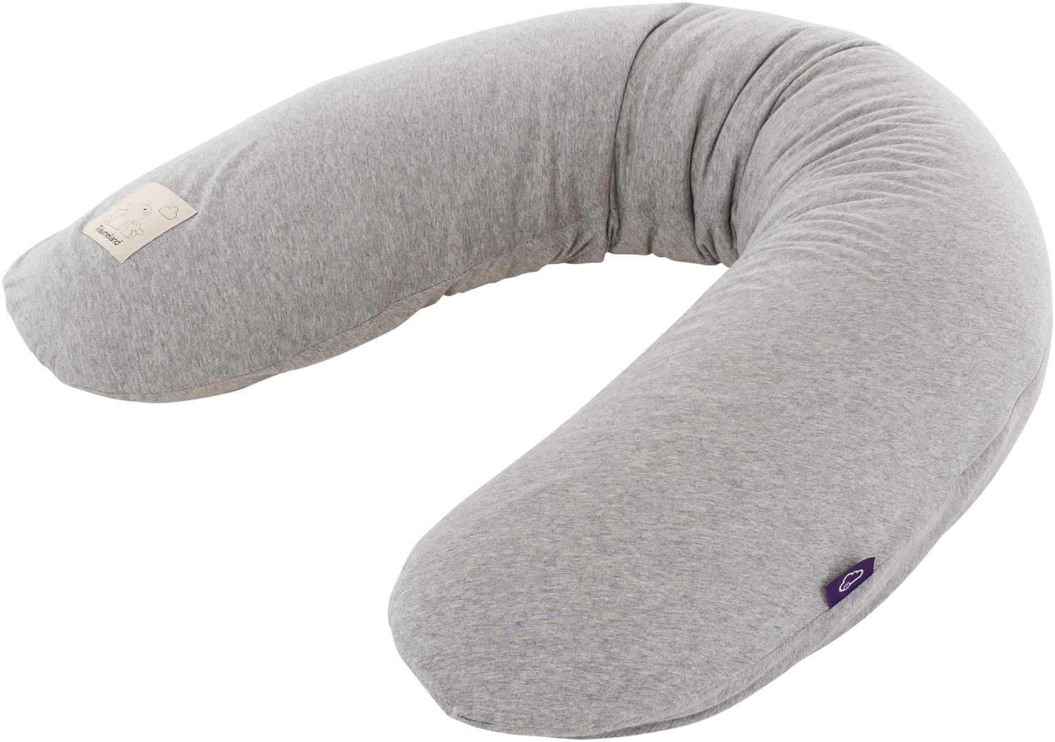 Träumeland Bezug für Sillkissen, 180 cm, atmungsaktiv & waschbar, 100 % Baumwoll-Jersey, Grau