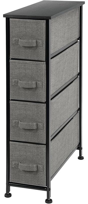 Stoffkommode Schrank Organizer 4 Fächer Aufbewahrungssystem mDesign anthrazit