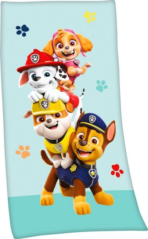 PAW PATROL Badetuch Paw Patrol, Velours (1-St), hochfarbig bedruckt