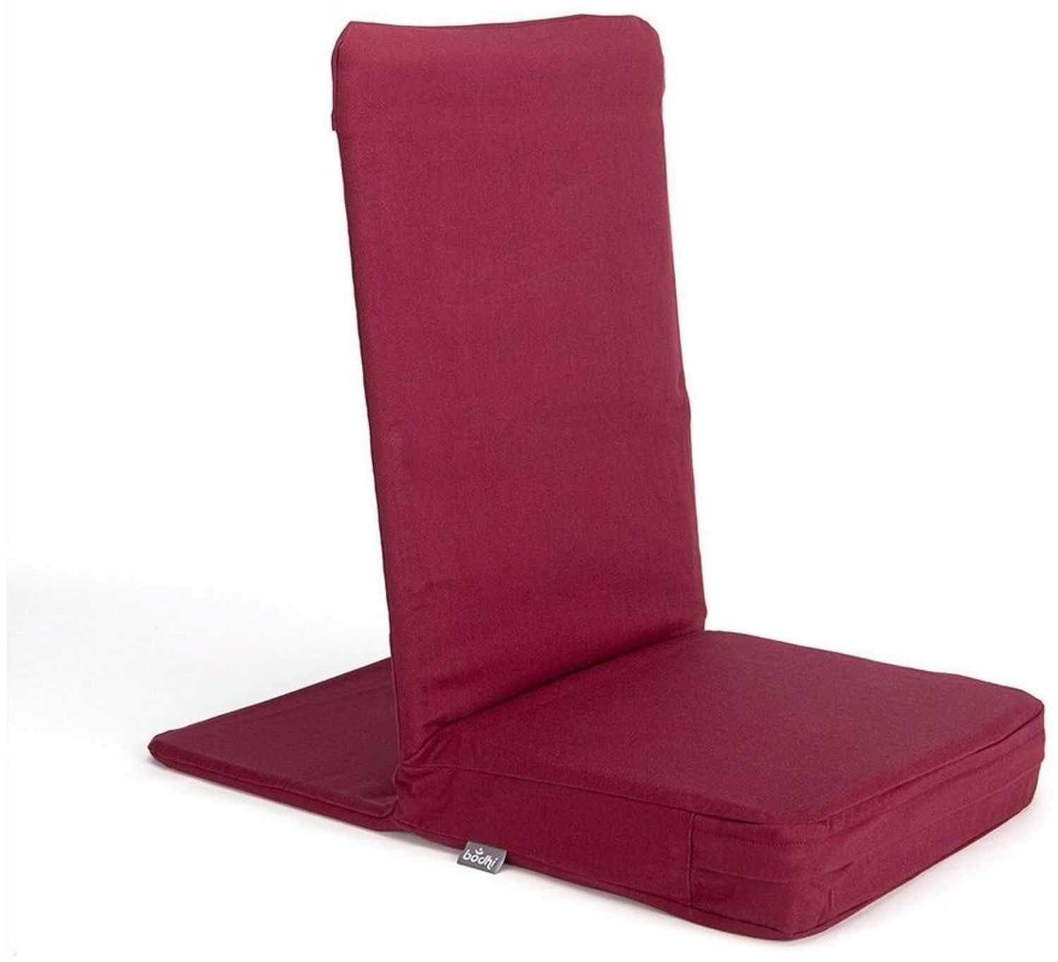Bodhi Mandir Bodenstuhl | Meditationsstuhl mit dickem Sitzkissen | Komfortabler Bodensessel mit gepolsterter Rückenlehne | Waschbarer Bezug | Ideal für Freizeit, Yoga & Meditation (bordeaux)