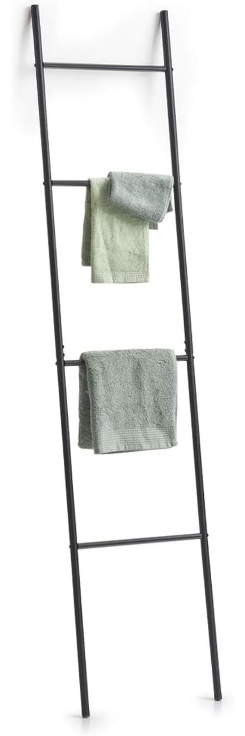 Zeller Leiter-Handtuchhalter Metall schwarz 38 x 2 x 176 cm