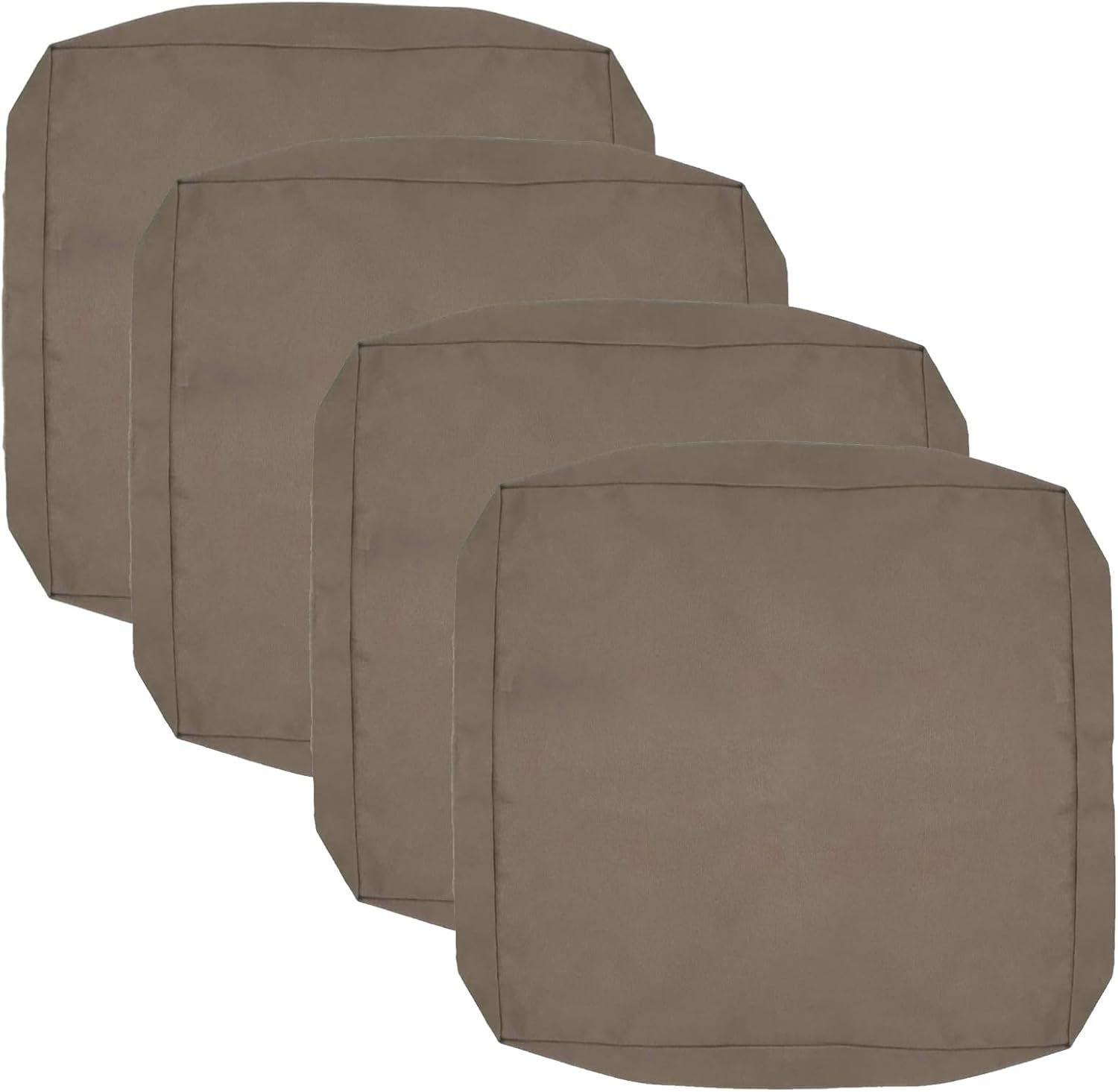 FLYMEI Terrassenkissenbezüge, wasserabweisend, für den Außenbereich, nur für den Außenbereich, Couch-Kissenbezüge, 55,9 x 61 x 10,2 cm, 4 Bezüge, Taupe
