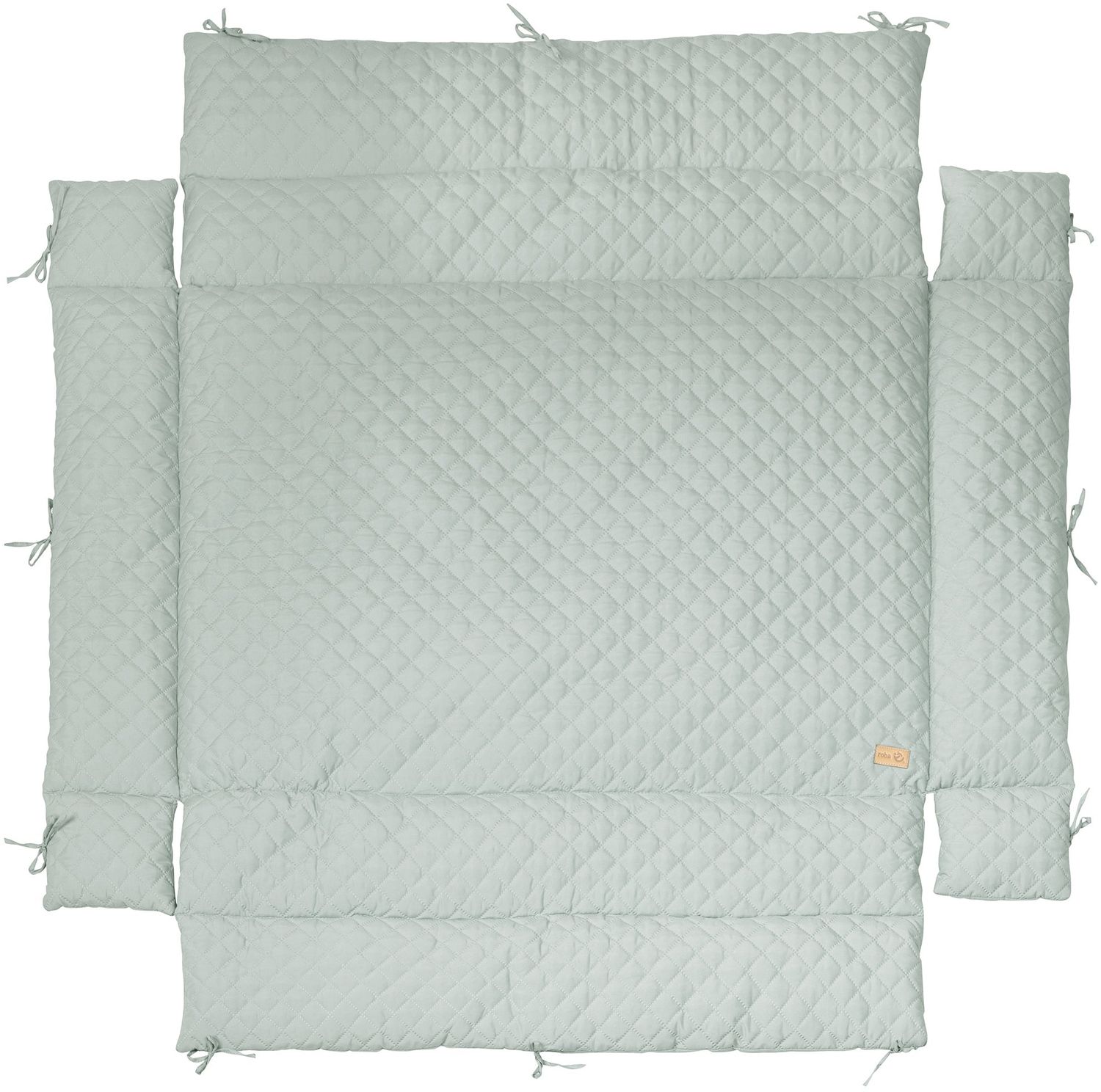roba Laufgittereinlage 'roba Style' für Laufgitter 75 x 100 - 100 x 100 cm - Gesteppte Einlage mit Seitenpolsterung - Frosty Green