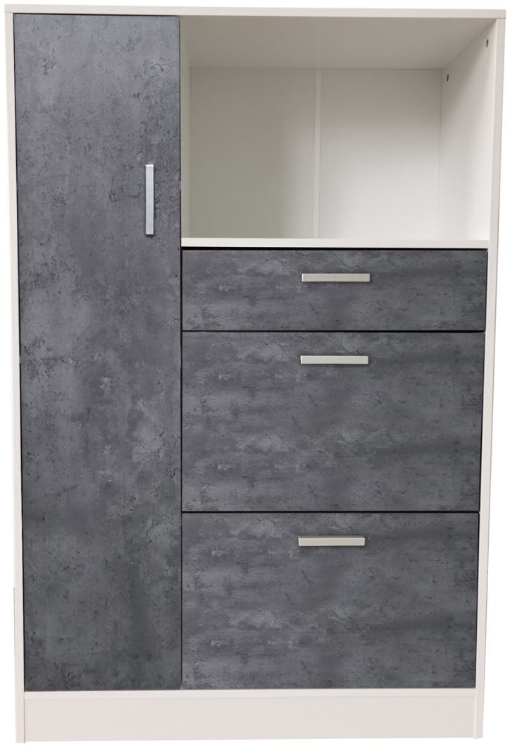 HTI-Line Küchenbuffet Küchenschrank Kombi L Blanca (Stück, 1-St, 1 Küchenschrank Kombi L Blanca) Küchenbuffet Mehrzweckschrank Mikrowellenschrank