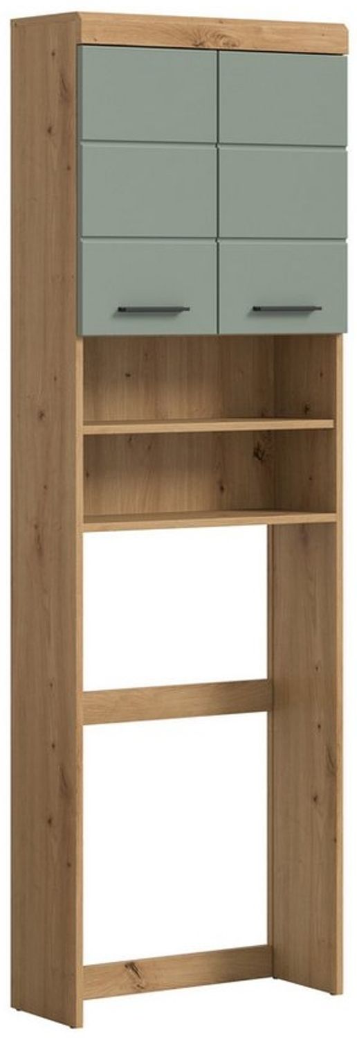 furnling Waschmaschinenumbauschrank Scott 2 offene Fächer, 2 Türen, platzsparend, Badmöbel, Badschrank, Umbau