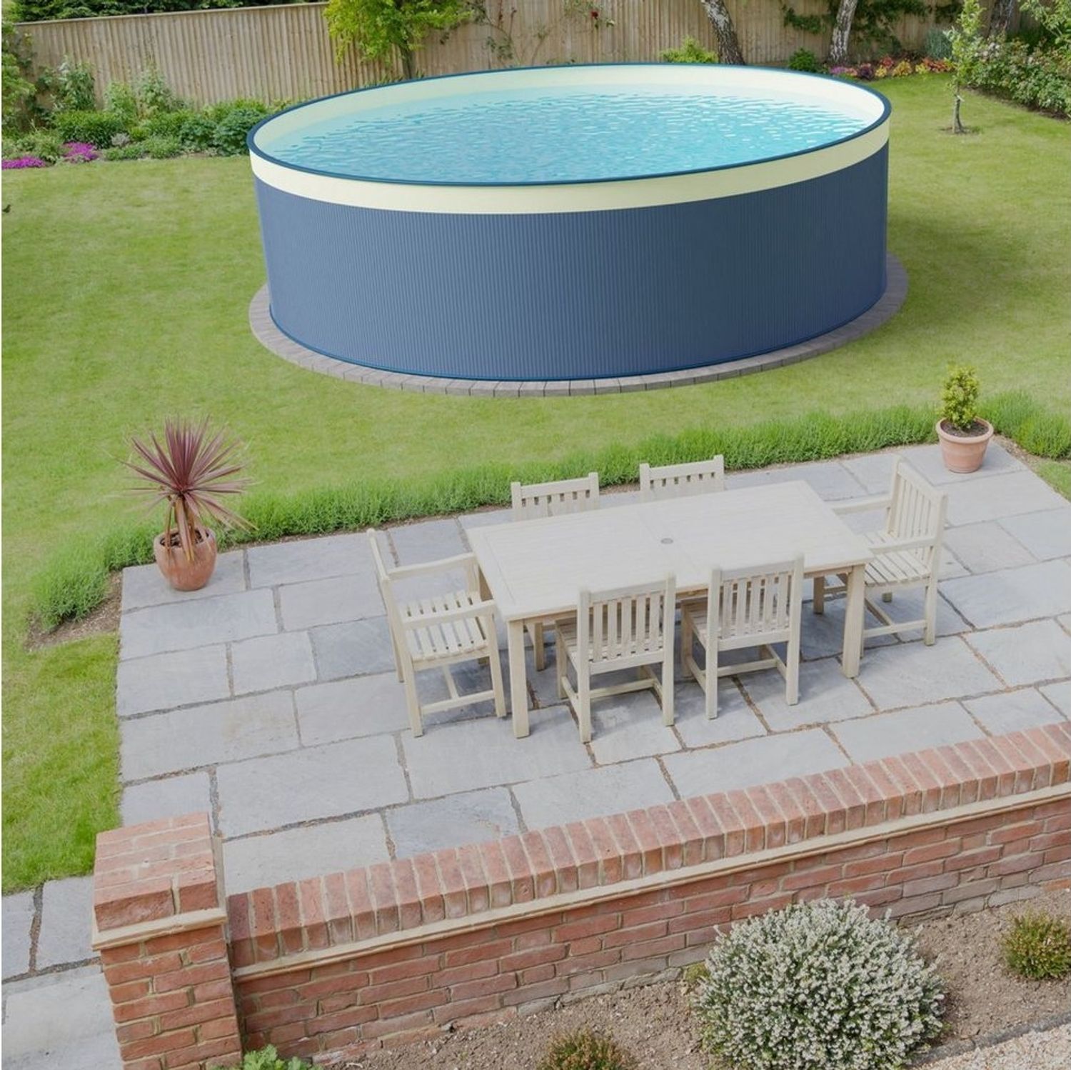 Waterman Rundpool Stahlwandpool Set (6-teilig) hoch rund 300x90 cm (Beckenset), verzinkte Stahlwand