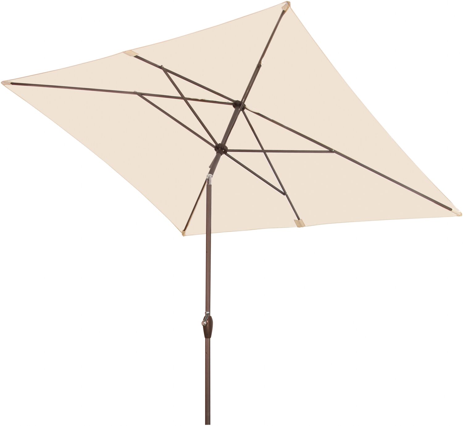 Derby by Doppler Sonnenschirm / Kurbelschirm "Basic Lift neo 200 x 250", natur, 250 x 200 cm