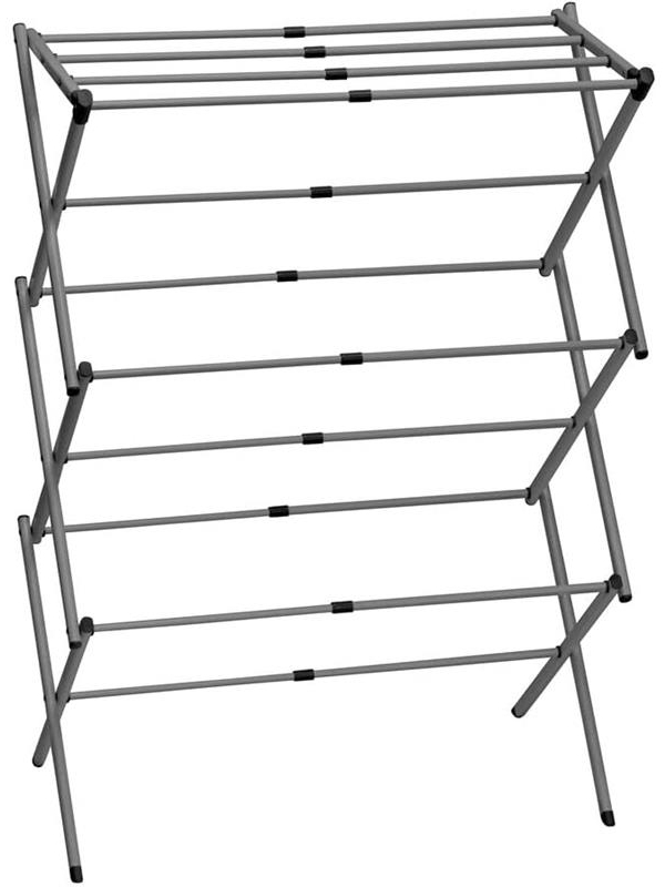 mDesign Turmwäscheständer Wäscheständer Standtrockner klappbar Metall Dunkelgrau