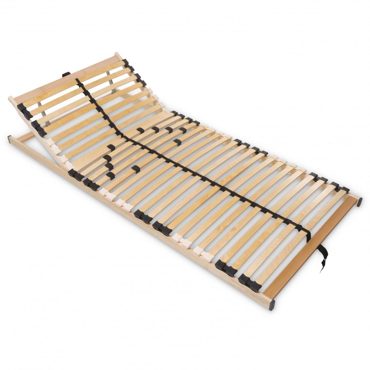 Betten-ABC MaDeRa 7 Zonen Lattenrost zur Selbstmontage, mit 28 Leisten, extra stabil durch durchgehende Holme 120x220 - Kopfteilverstellung