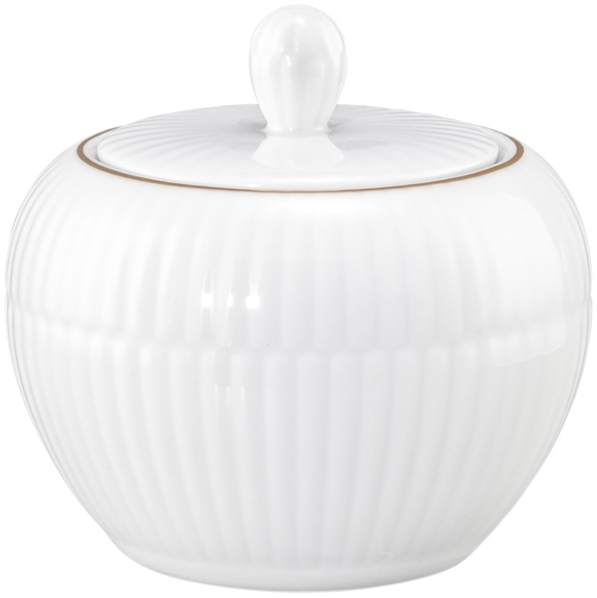 Seltmann Weiden Amina Zuckerdose 290 ml Weiß mit Goldrand