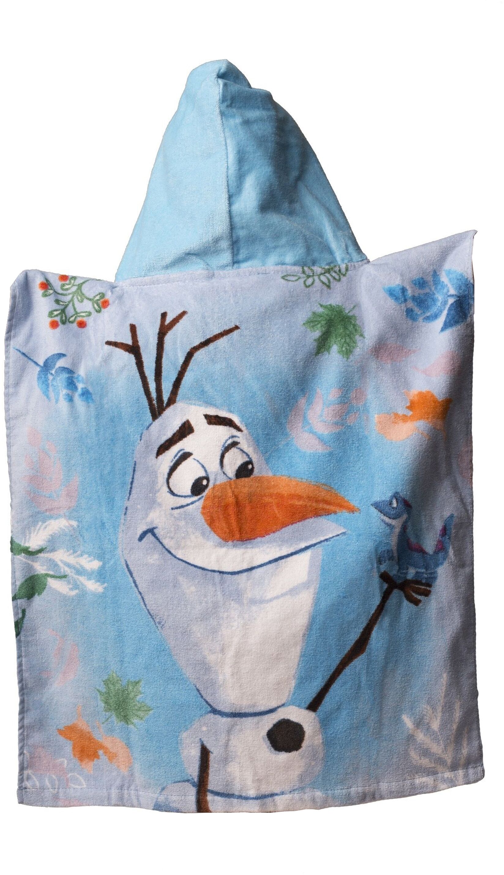 Disney Frozen Badeponcho für Kinder Hochwertiger Frottee aus 100 % Baumwolle