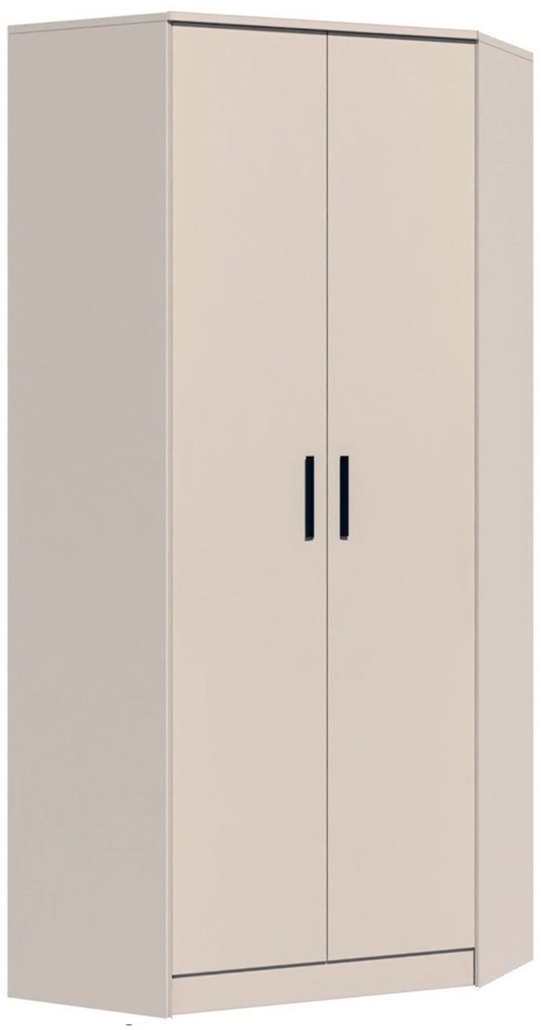 Marmex Möbel Grant 08C Eckkleiderschrank mit Kleiderstangen und Einlegeböden, laminierte Spanplatte, graubeige cashmere, 91x195x91 cm
