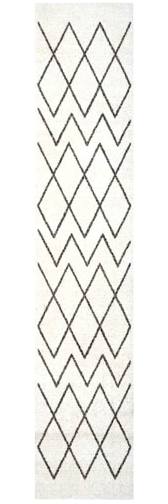 vidaXL Küchen Teppich Weiß 300 x 60 cm Samt 42013424