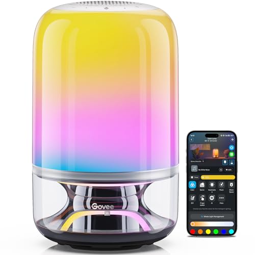 Govee Table Lamp 2 Pro x JBL, Kabellose Smart Tischlampe mit Lautsprecher, Musik Licht-Synchronisation, 210 RGBIC LED-Perlen, 5200 mAh Akku, 100+ Szenenmodi, Matter-Kompatibel, DIY anpassbar