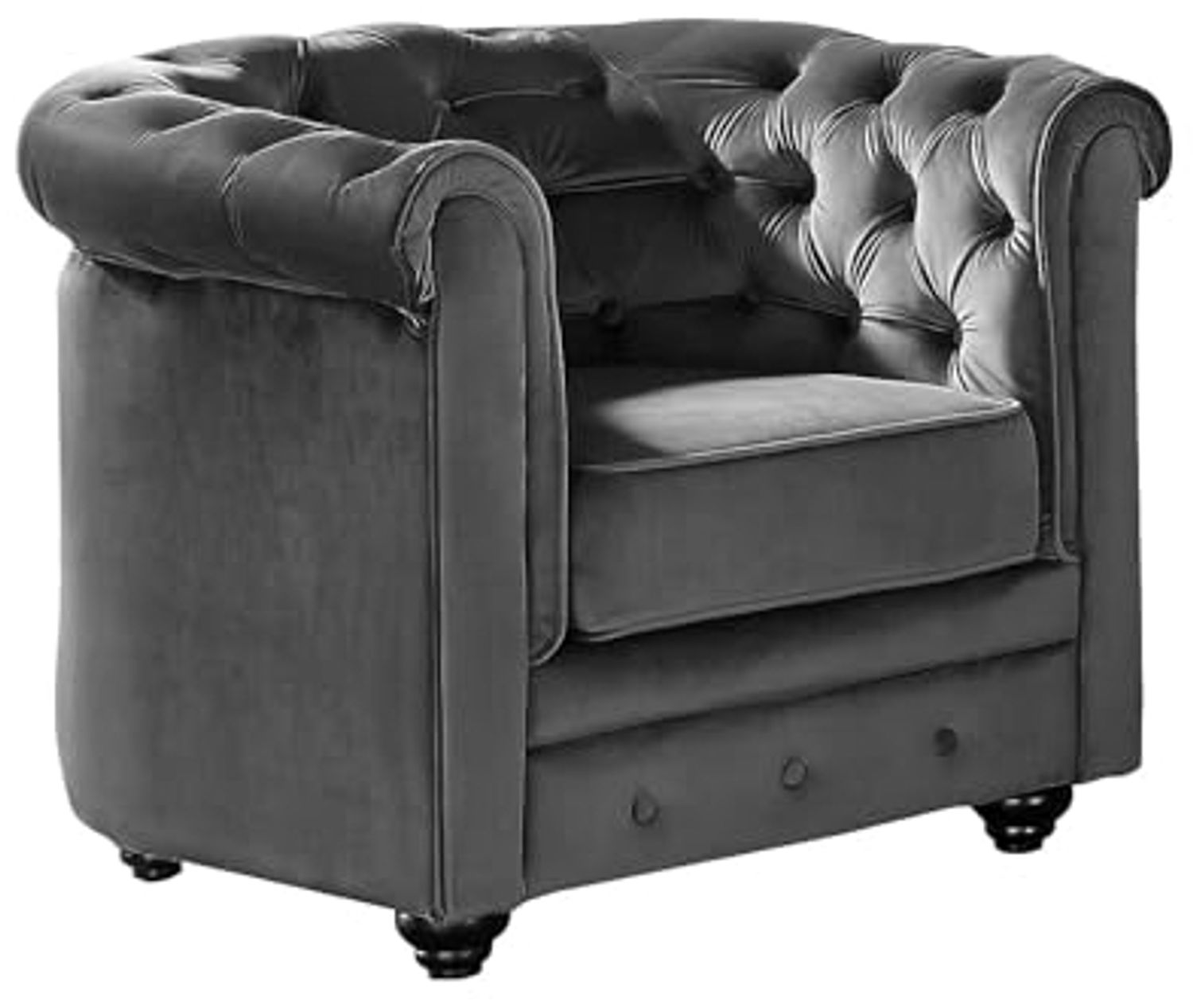 Vente-unique - Sessel - Samt - Anthrazit - CHESTERFIELD