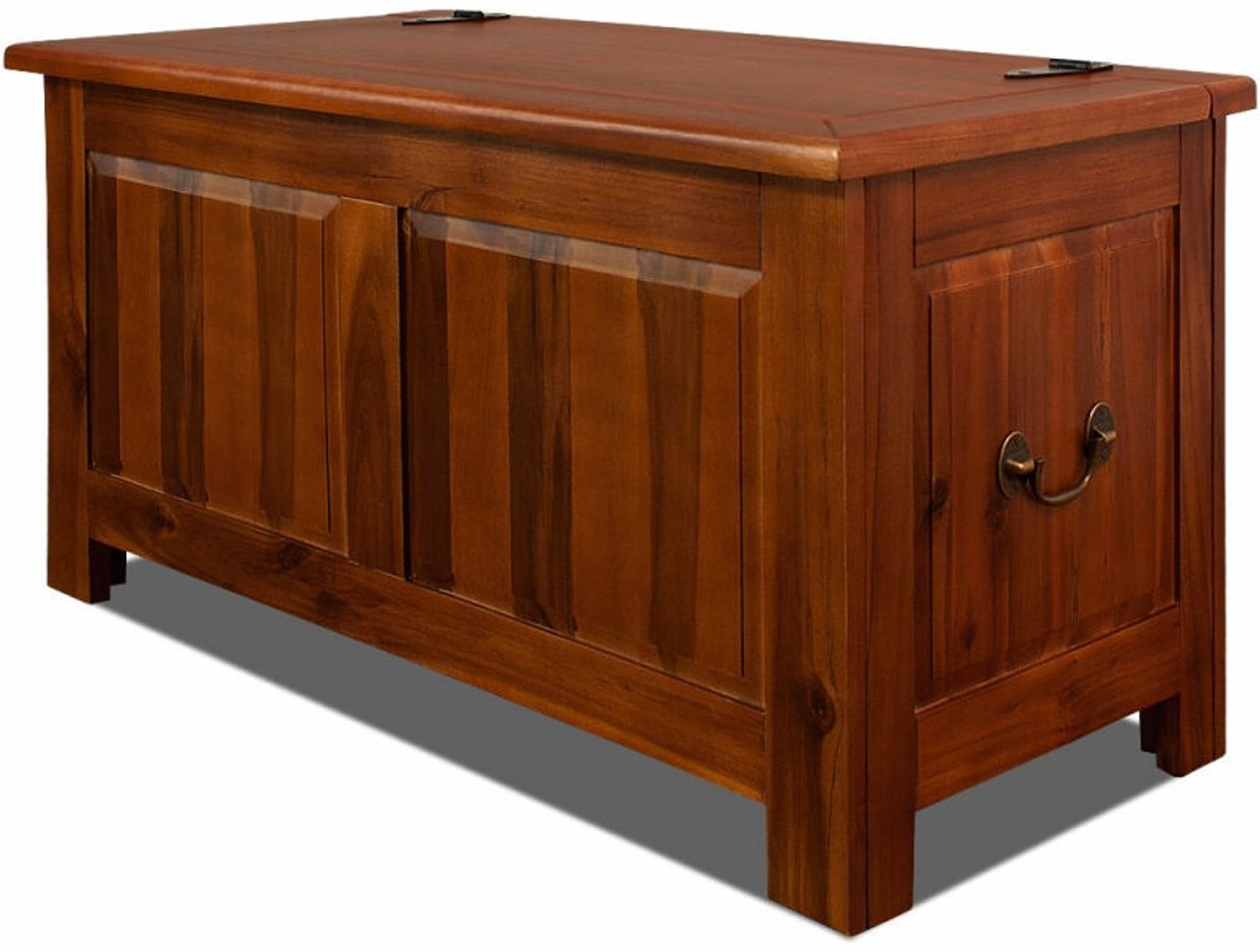 Deuba Holzkiste Antik, mit Deckel Groß 103L Volumen Sitzbank Stauraum 160kg belastbar Holz