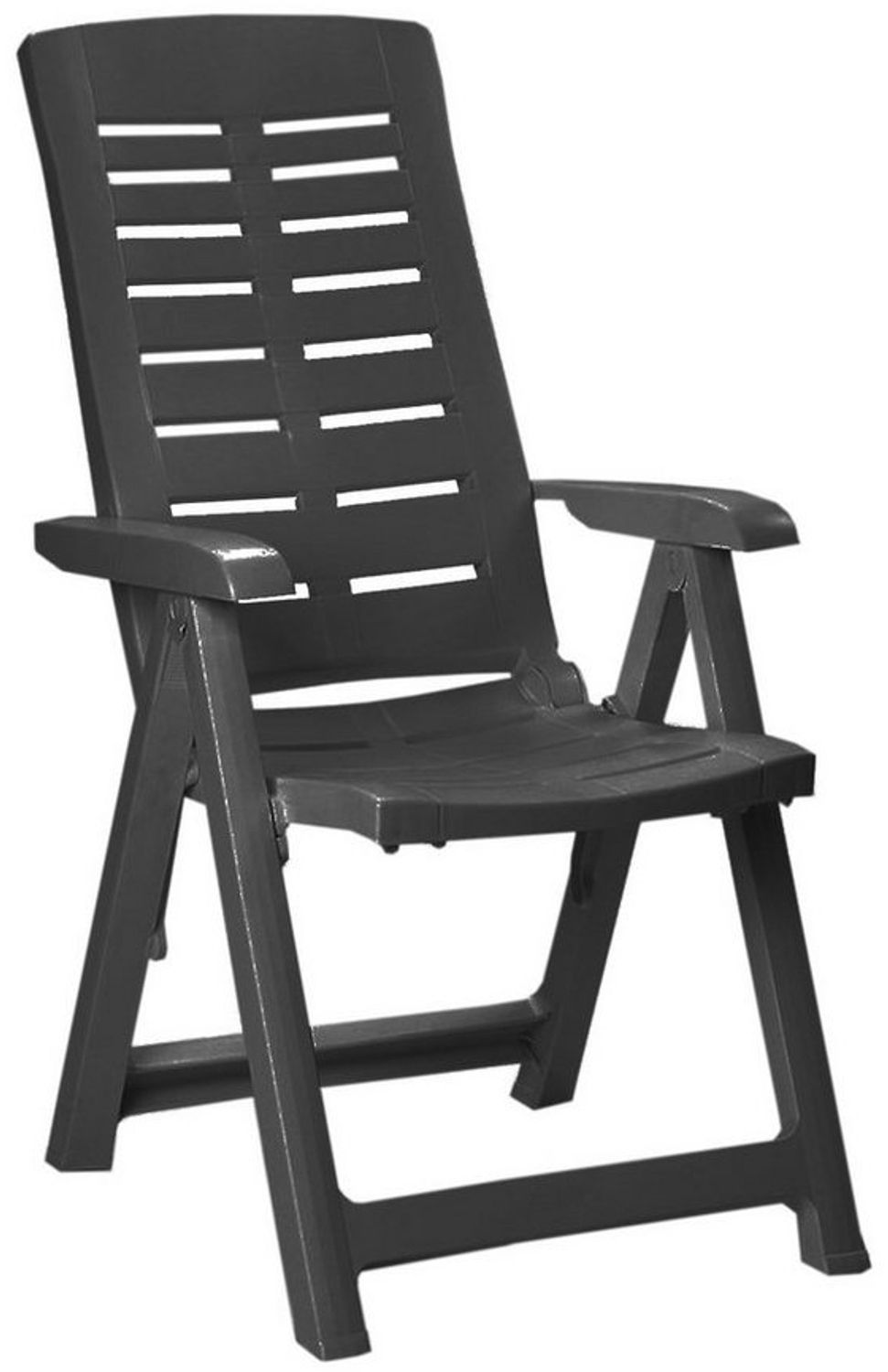 Klappstuhl Gartenstuhl Hochlehner Kunststoff Anthrazit 5 Positionen